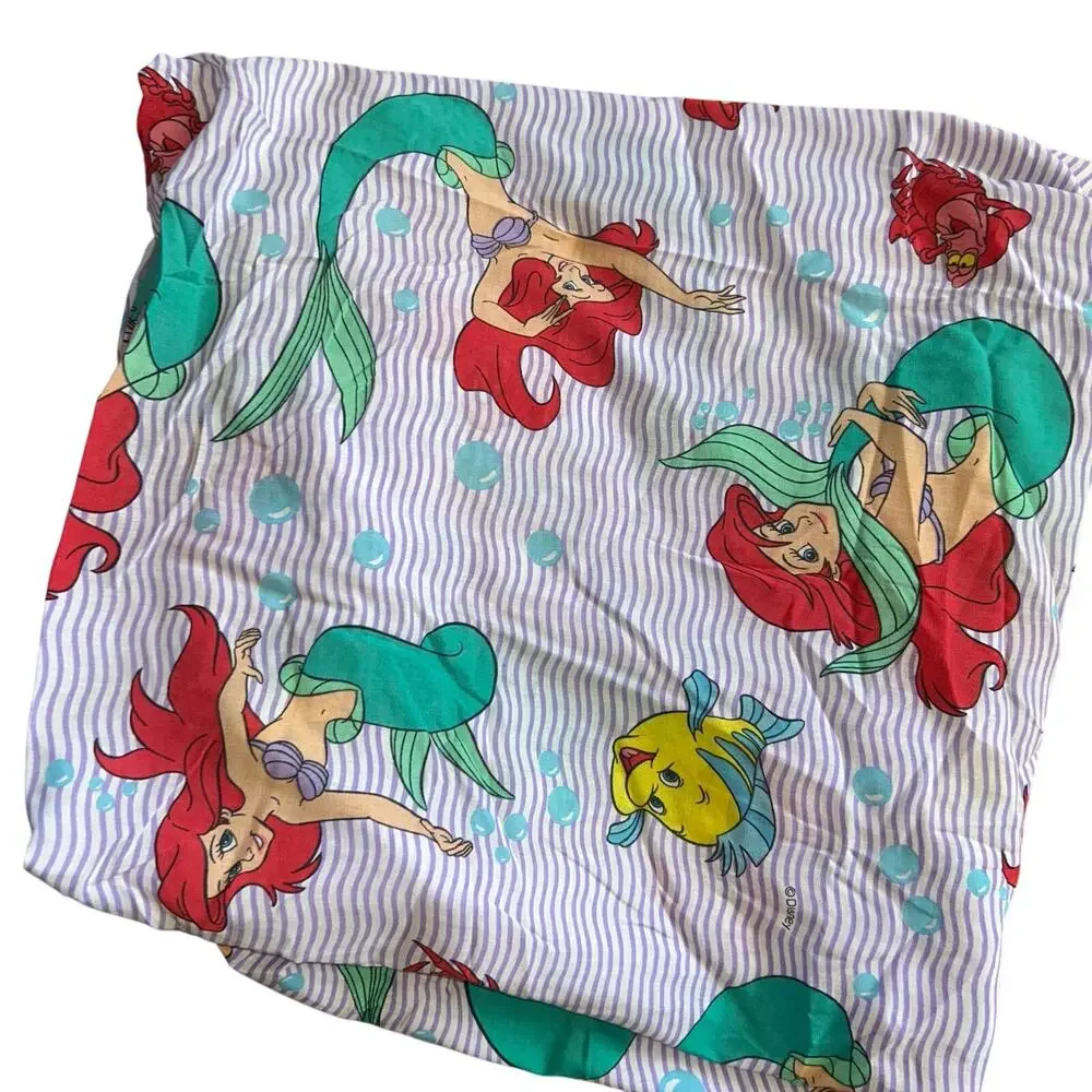 Vintage 90s Disney’s the Little mermaid twin comforter and fitted sheet
